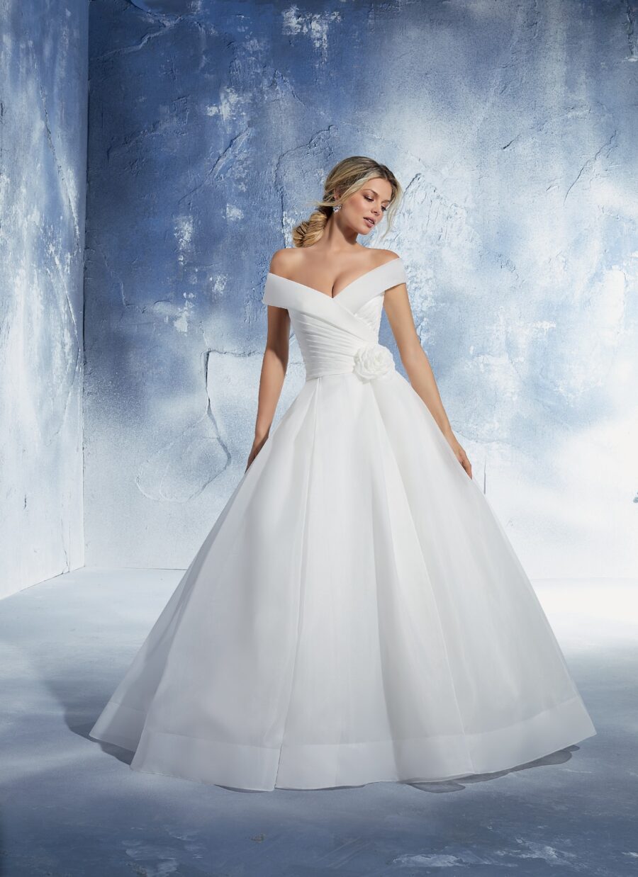 51461 - abito da sposa classico in organza