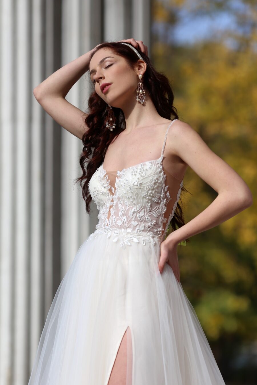 abito da sposa in tulle e pizzo